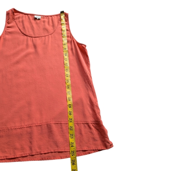 Ecru The Clean Tank Top Luxe Layers Classic Women S Sandwashed Silk Coral Orange - Picture 11 of 11